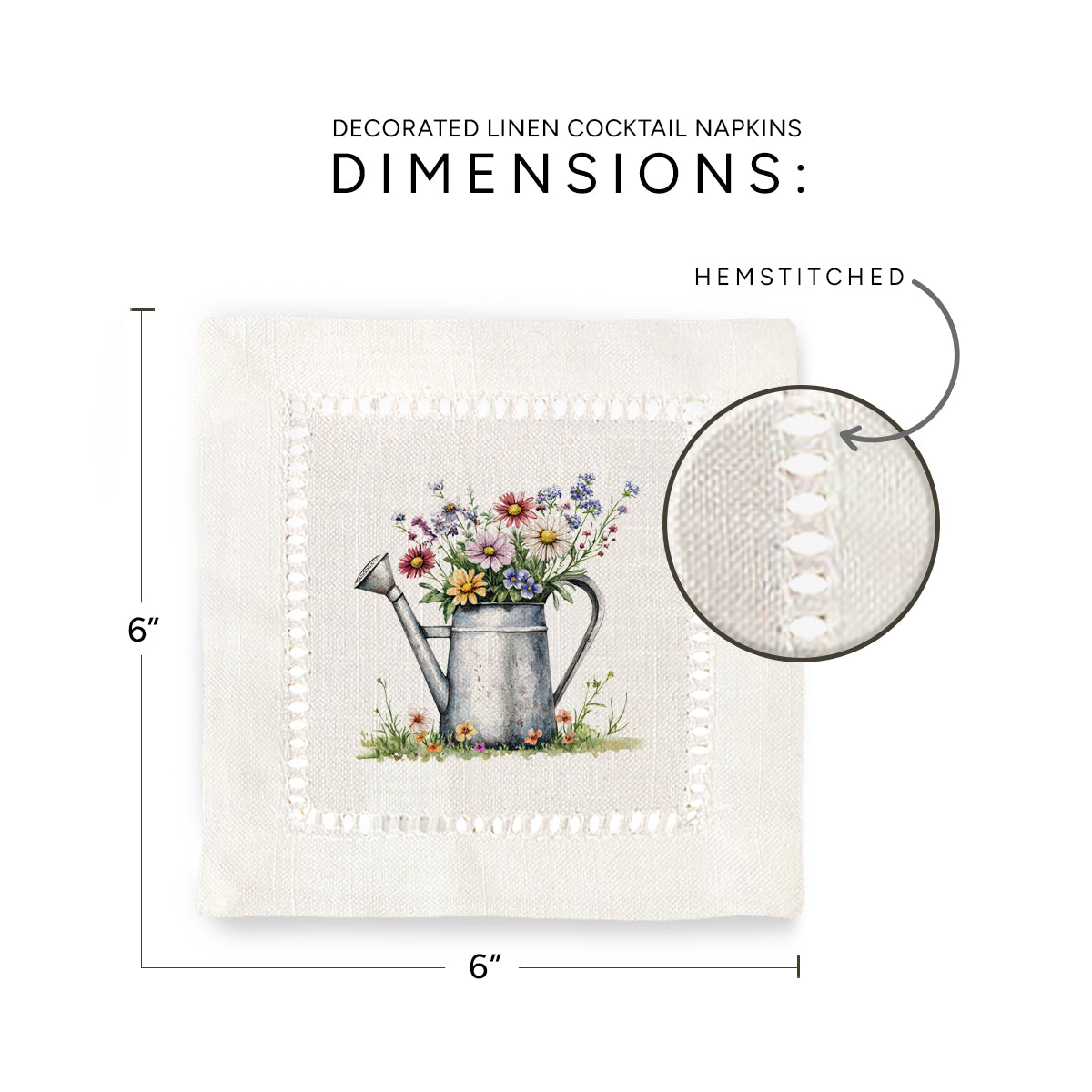 Watering Can Hemstitch Napkins