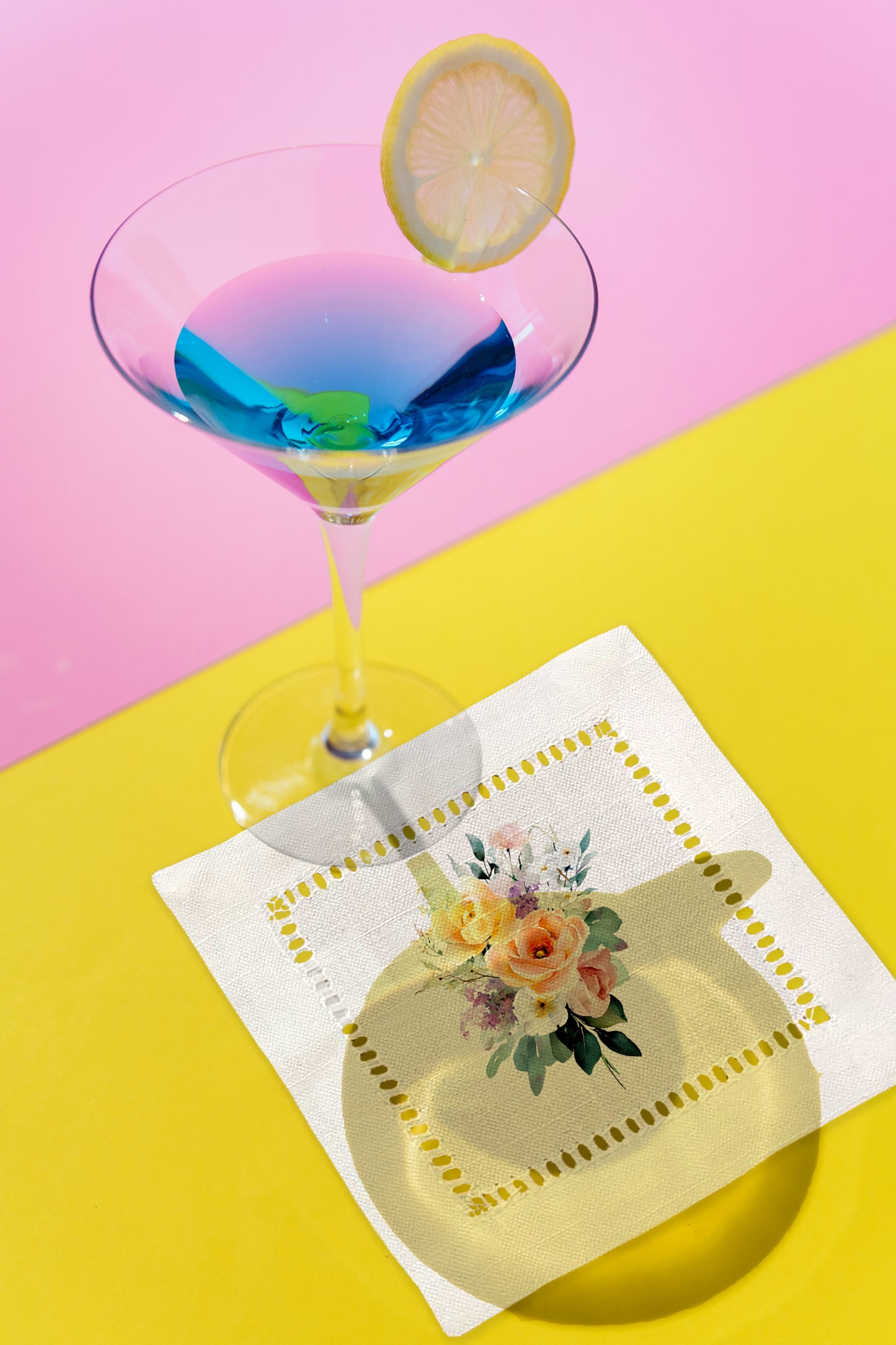 Watercolor Bouquet Hemstitch Napkins