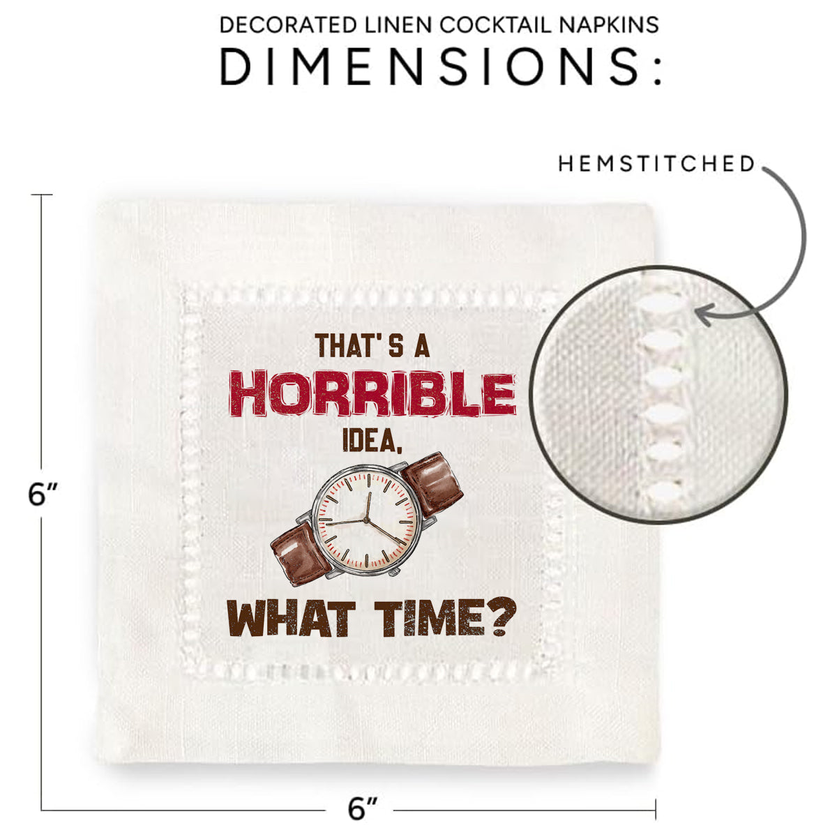 What Time Hemstitch Napkins