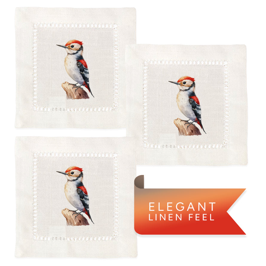 Woodpecker Hemstitch Napkins