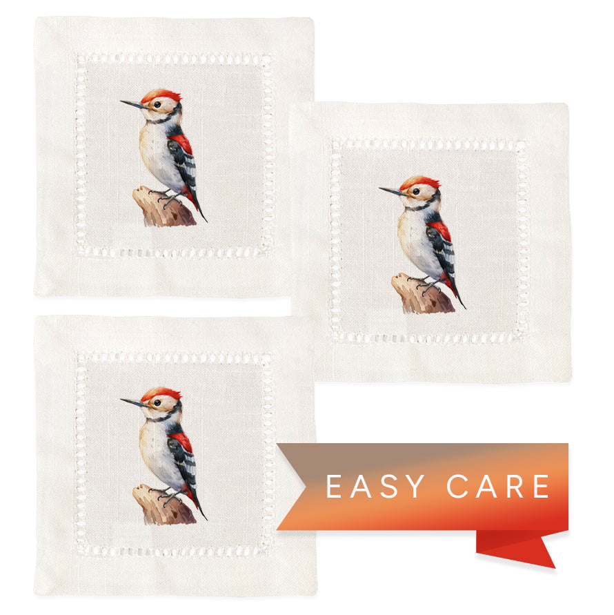 Woodpecker Hemstitch Napkins