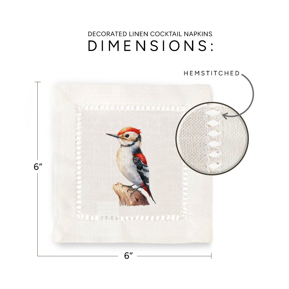 Woodpecker Hemstitch Napkins