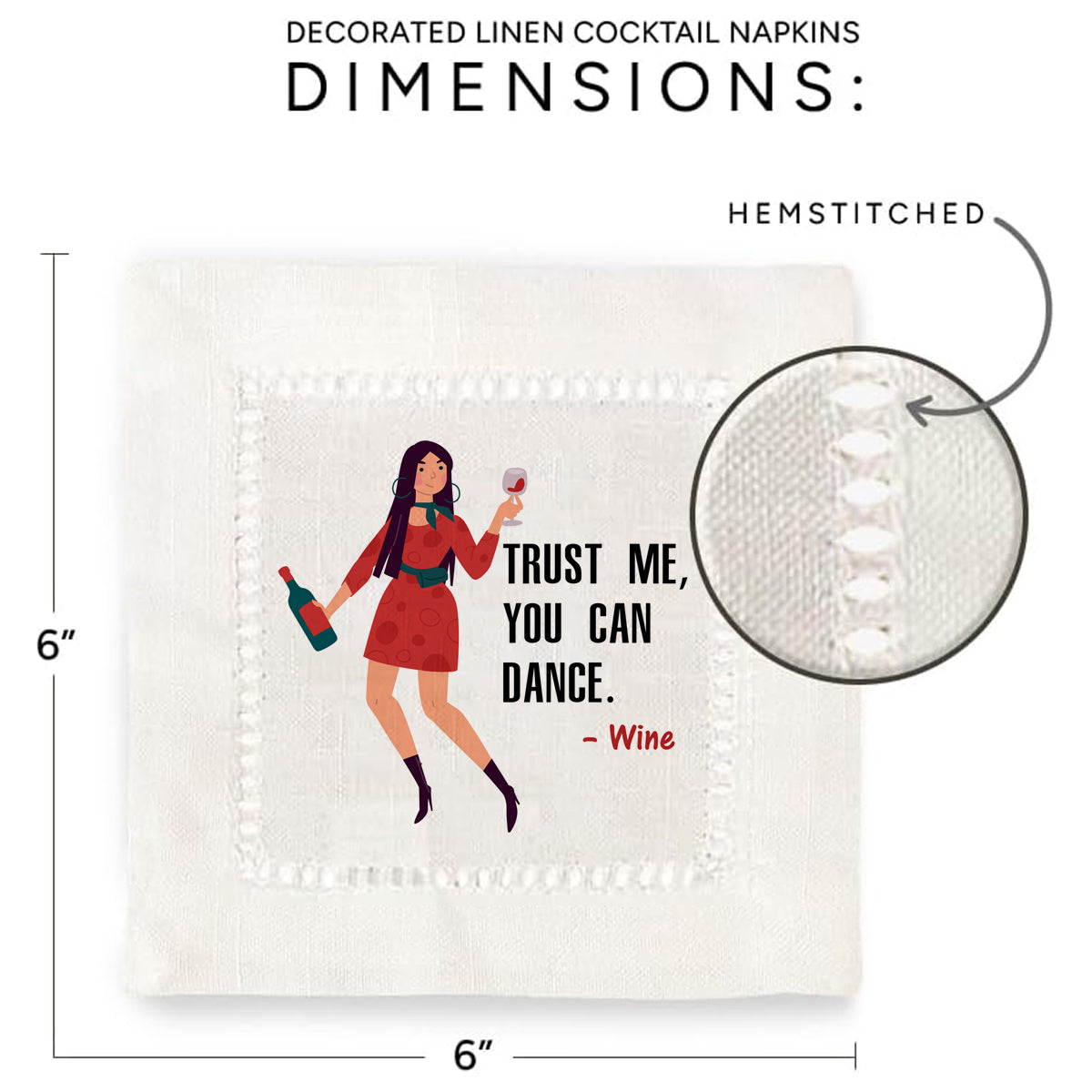 You can Dance Hemstitch Napkins