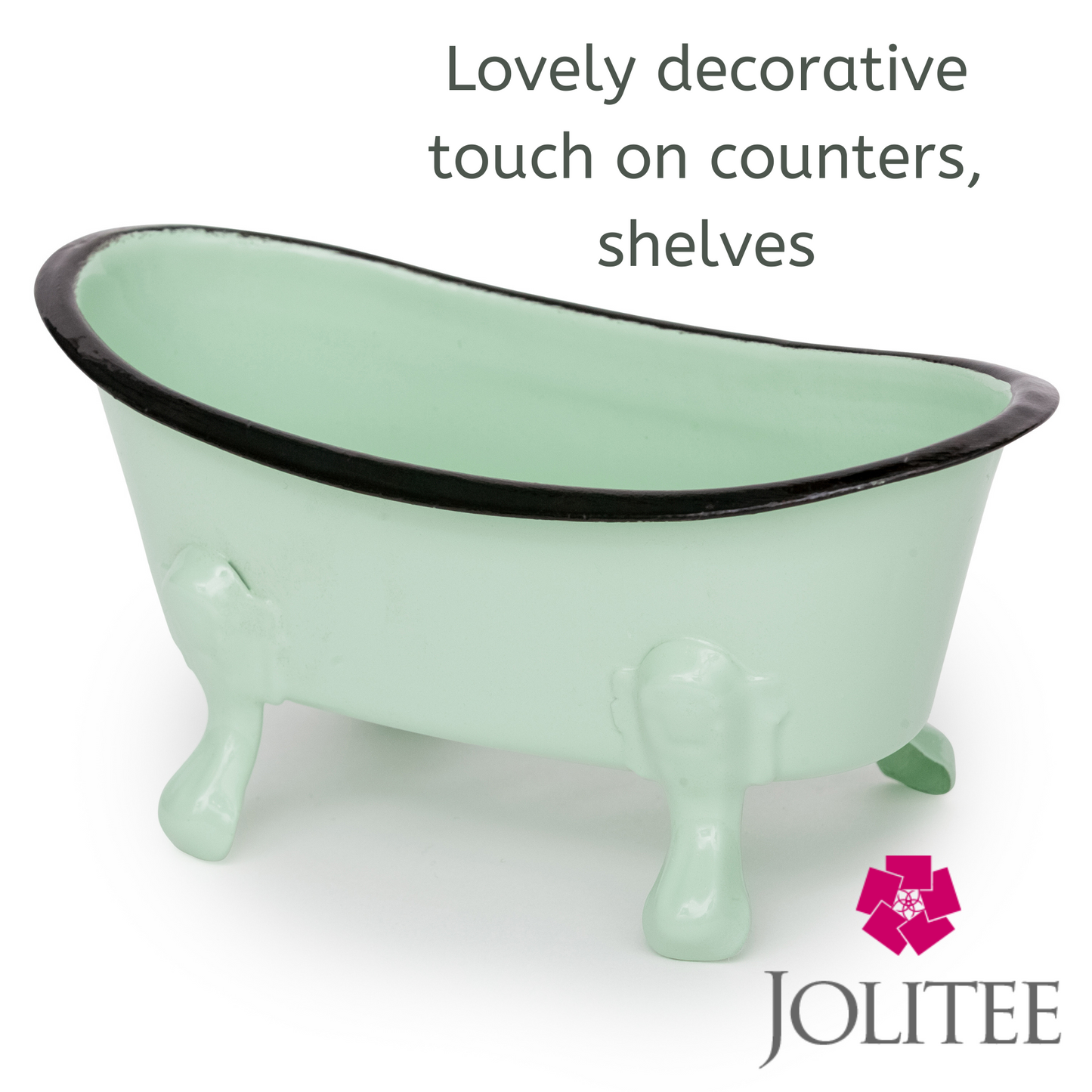 Rustic Enamel 1 Piece 5.5" Metal Clawfoot Mini Bathtub Soap Dish Mini Bath Tub Decoration Clawfoot Tub Soap Caddy
