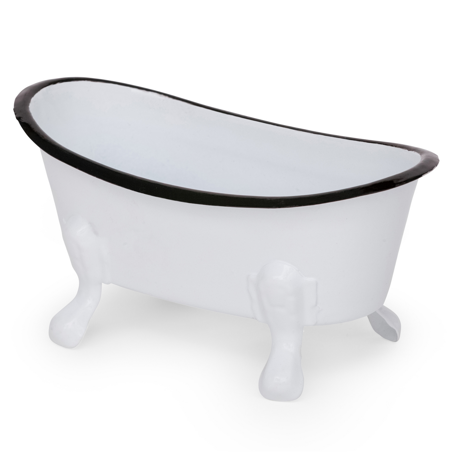 Rustic Enamel 1 Piece 5.5" Metal Clawfoot Mini Bathtub Soap Dish Mini Bath Tub Decoration Clawfoot Tub Soap Caddy
