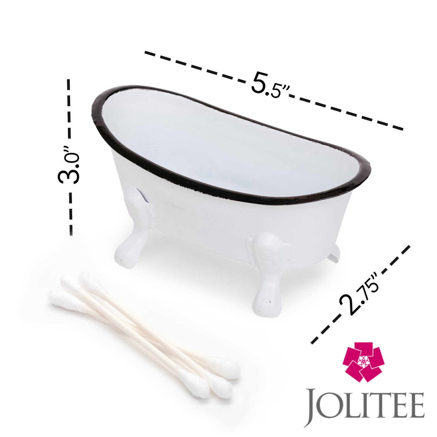 Rustic Enamel 1 Piece 5.5" Metal Clawfoot Mini Bathtub Soap Dish Mini Bath Tub Decoration Clawfoot Tub Soap Caddy