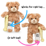 Broken Leg Bear Plush Bear 10" Reversible Cast & Crutch Teddy by Fine Toyz & More