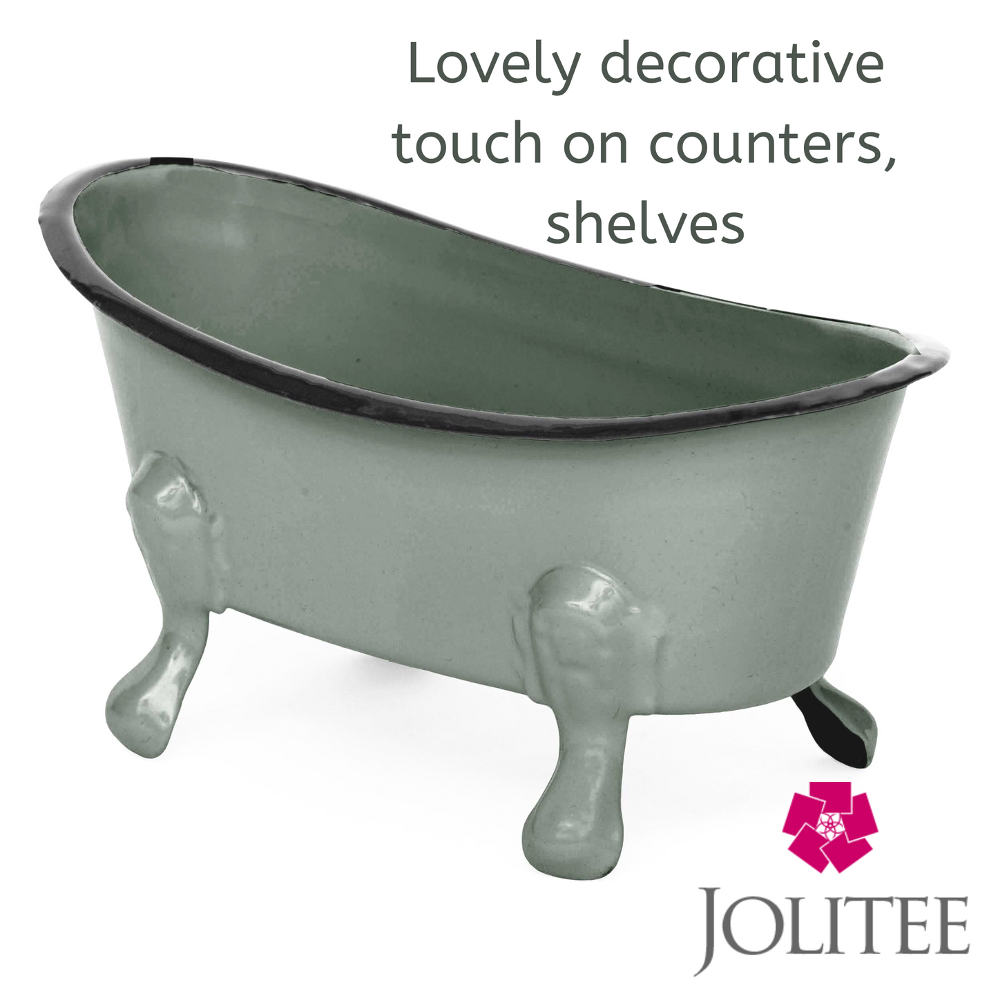 Rustic Enamel 1 Piece 5.5" Metal Clawfoot Mini Bathtub Soap Dish Mini Bath Tub Decoration Clawfoot Tub Soap Caddy