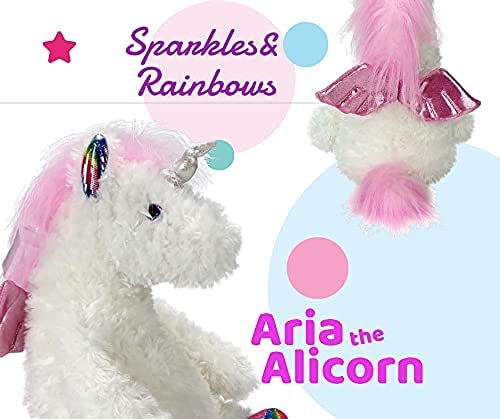 Winged Unicorn Stuffed Animal Plush Peekaboo Rainbow Pony Gift for Girls Aria