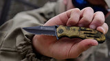 Smith & Wesson Extreme Ops SWA24S 7.1in S.S. Folding Knife with 3.1in Serrated Clip Point Blade and Aluminum Handle for Outdoor, Tactical, Survival and EDC (Camouflage)
