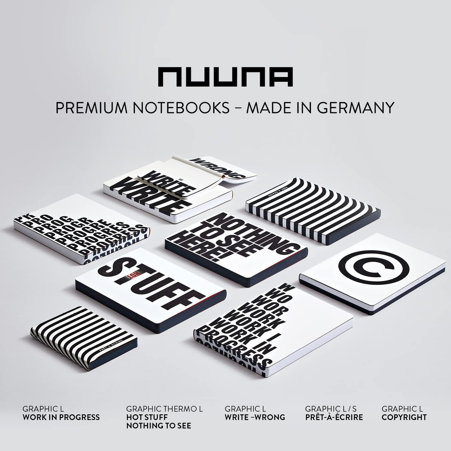 Nuuna Graphic L "Copywright" Smooth Bonded Leather Notebook - White