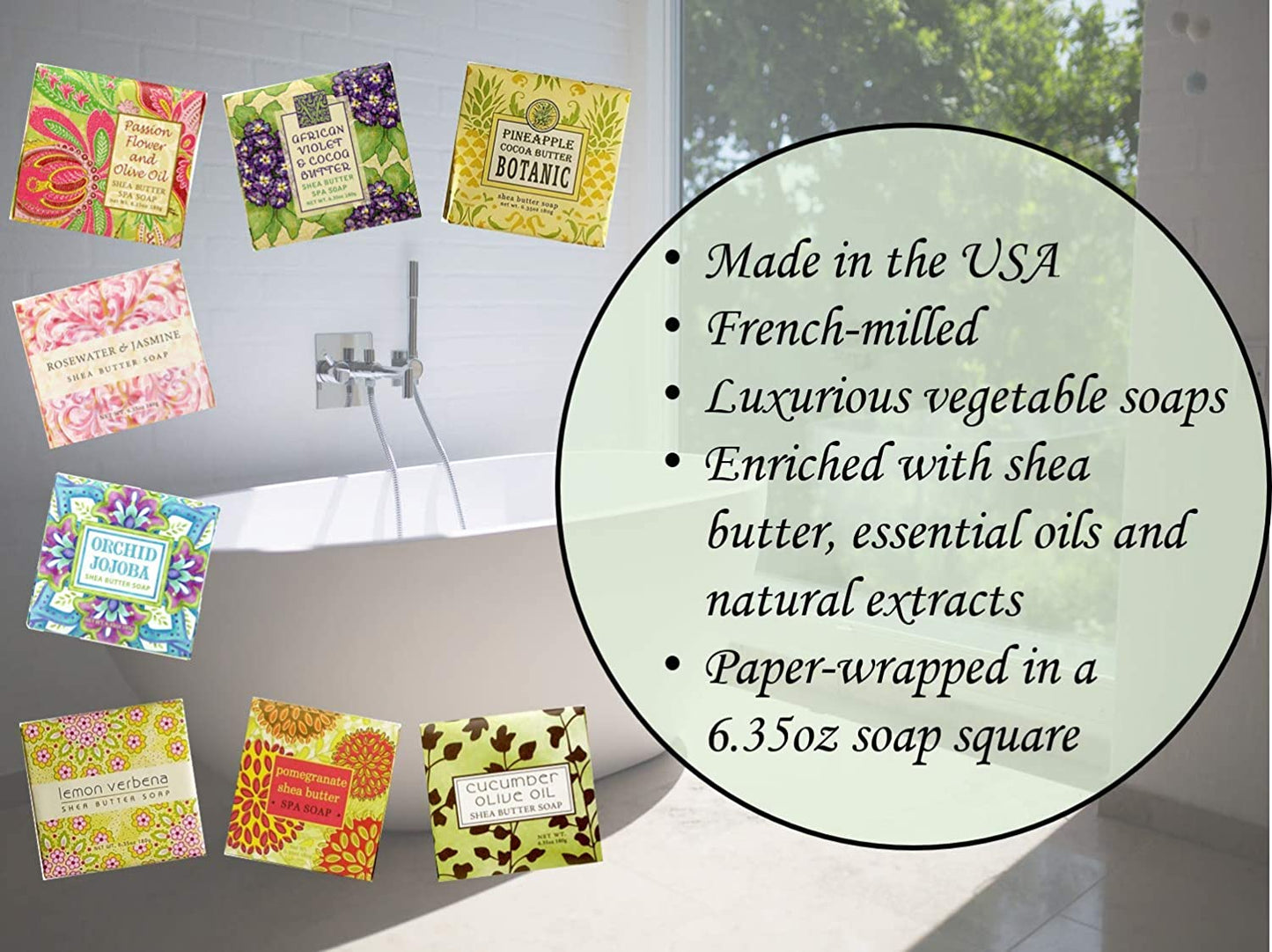 Greenwich Bay Exfoliating Spa Soap, Shea Butter, and Cocoa Butter. Blended with Loofah and Apricot Seed, No Parabens, No Sulfates 6.35 Oz. (3 Pack) …