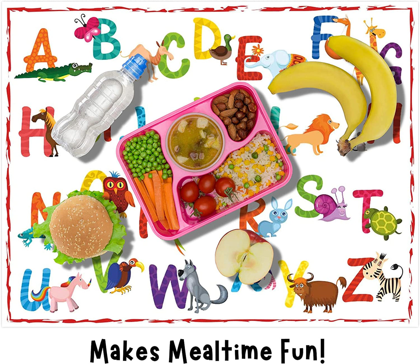 Alphabet Disposable Placemats Baby Placemat for Restaurant Dinner Table Mat, Placemats for Kids Placemats and Disposable Placemats for Toddlers Placemat, Tidy Travel Mat for Restaurant 24 pc 11" x 14"