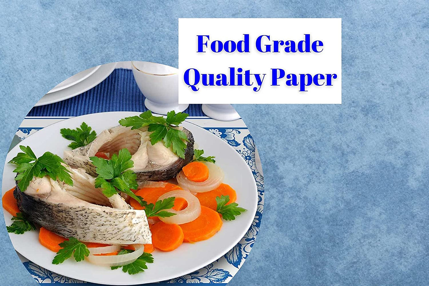 Blue and White Chinoiserie Paper Placemats Disposable Dining Paper Placemats Disposable 24pack One Time Use Placemats for Dining Table (Floral)