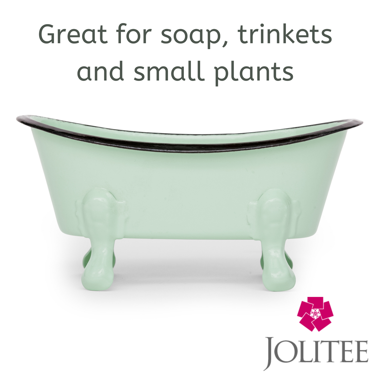 Rustic Enamel 1 Piece 5.5" Metal Clawfoot Mini Bathtub Soap Dish Mini Bath Tub Decoration Clawfoot Tub Soap Caddy