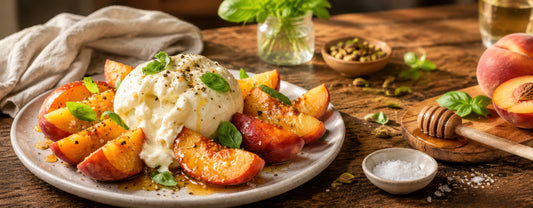 🍑 Peach Burrata Dessert