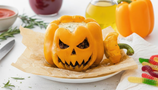 🎃 Halloween Jack-o’-Lantern Stuffed Bell Peppers