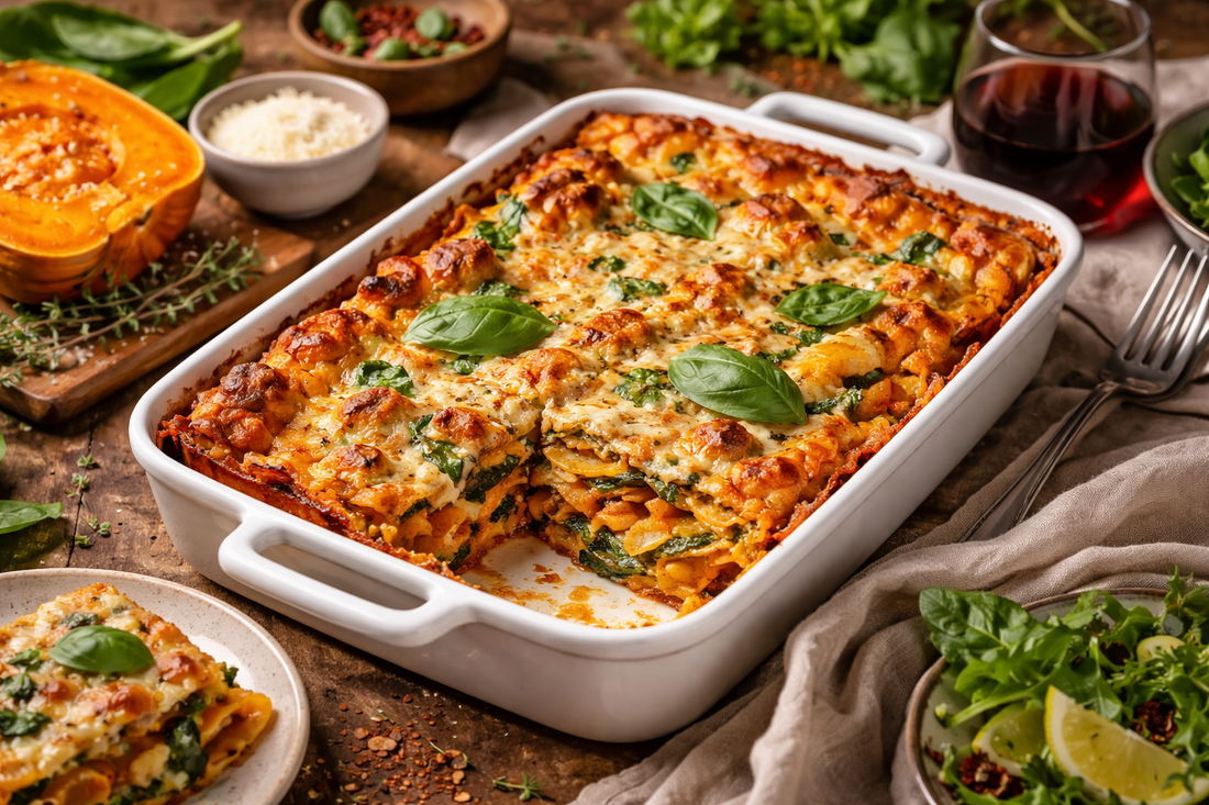 🍲 Winter Layered Lasagna with Butternut, Spinach & Three Cheeses