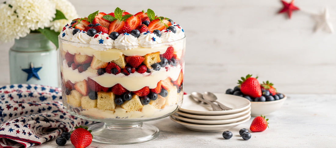 🇺🇸🍓 Red, White & Blue Berry Trifle