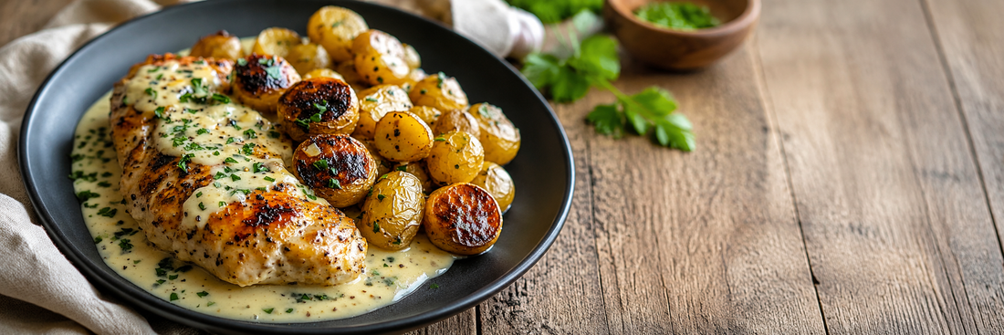 🧄🍗 Creamy Garlic Parmesan Chicken & Potatoes