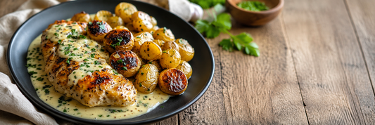 🧄🍗 Creamy Garlic Parmesan Chicken & Potatoes