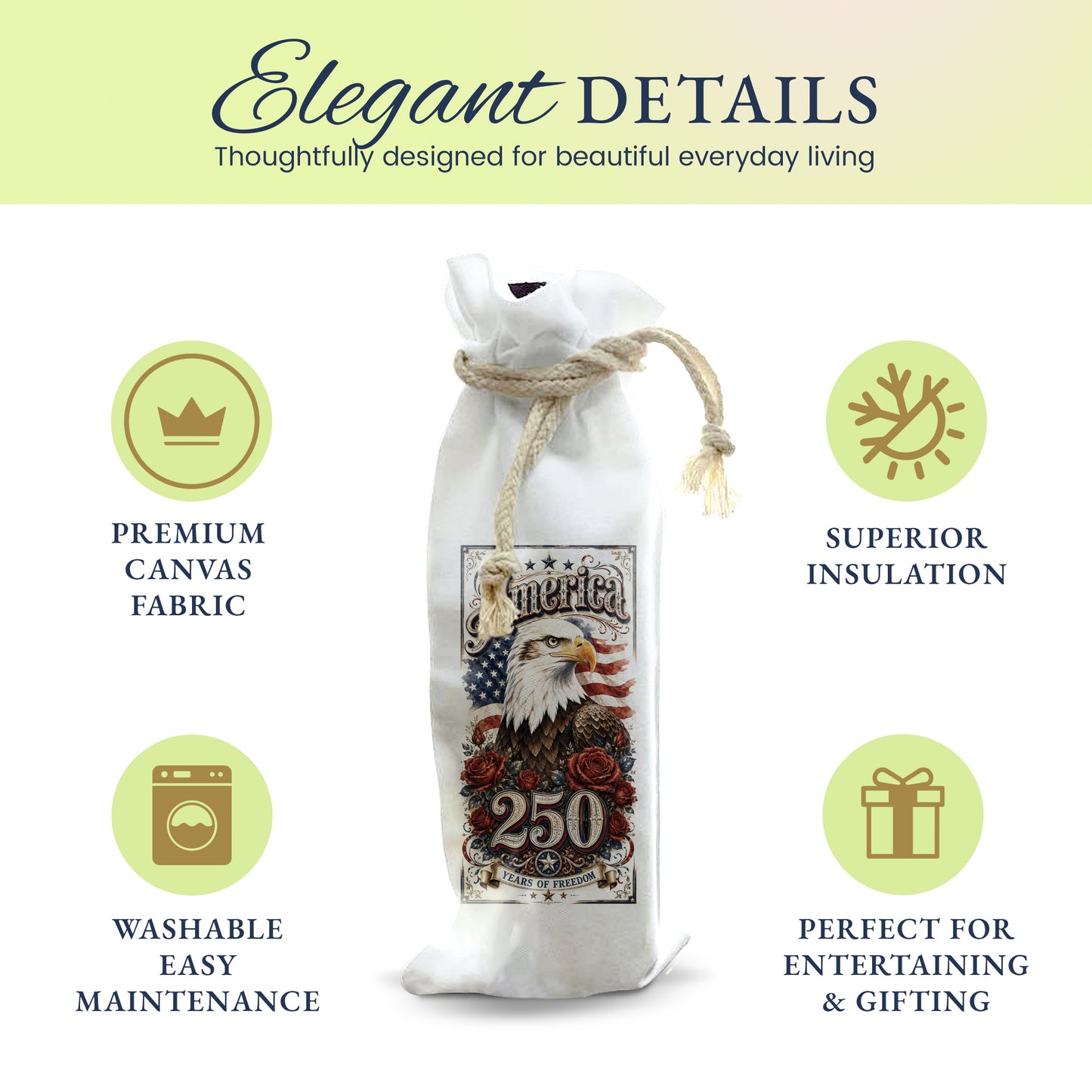 Bottle Bags - America 250 Freedom in Bloom
