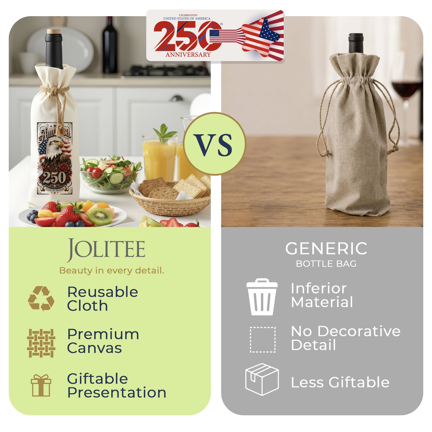 Bottle Bags - America 250 Freedom in Bloom