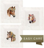 Equine Floral Hemstitch Napkins