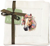 Equine Floral Hemstitch Napkins