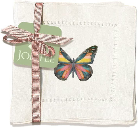 Insects Hemstitch Embroidered Napkins