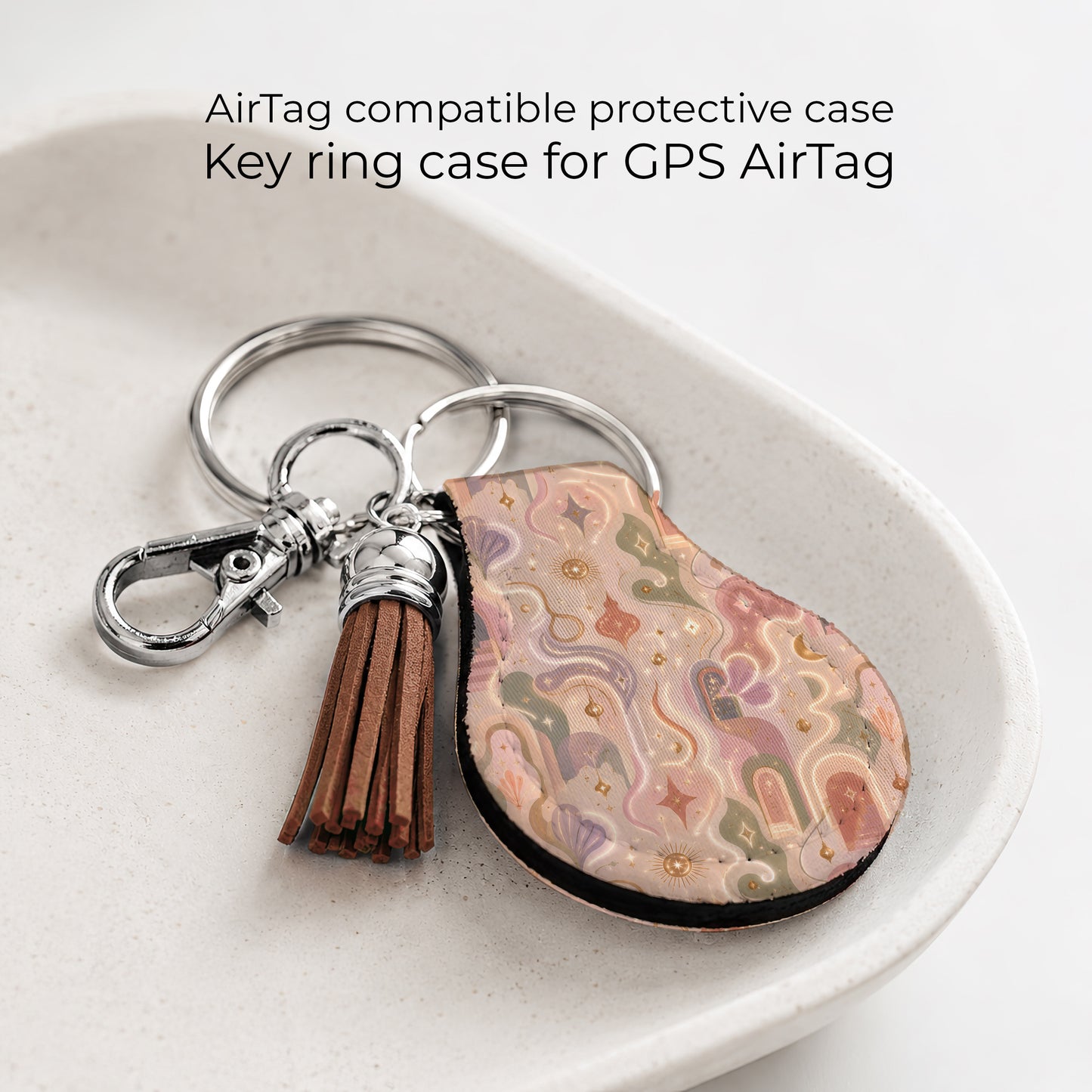 Jolitee Neoprene Case Compatible with Apple AirTag, Arabian Mystical