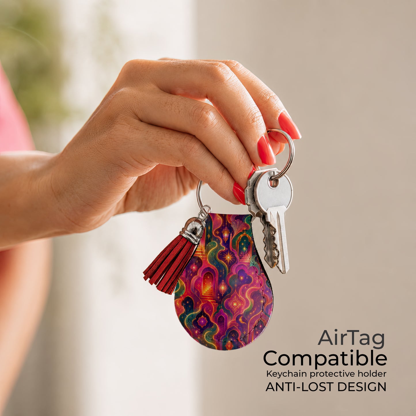 Jolitee Neoprene Case Compatible with Apple AirTag, Arabian Nights Fantasy
