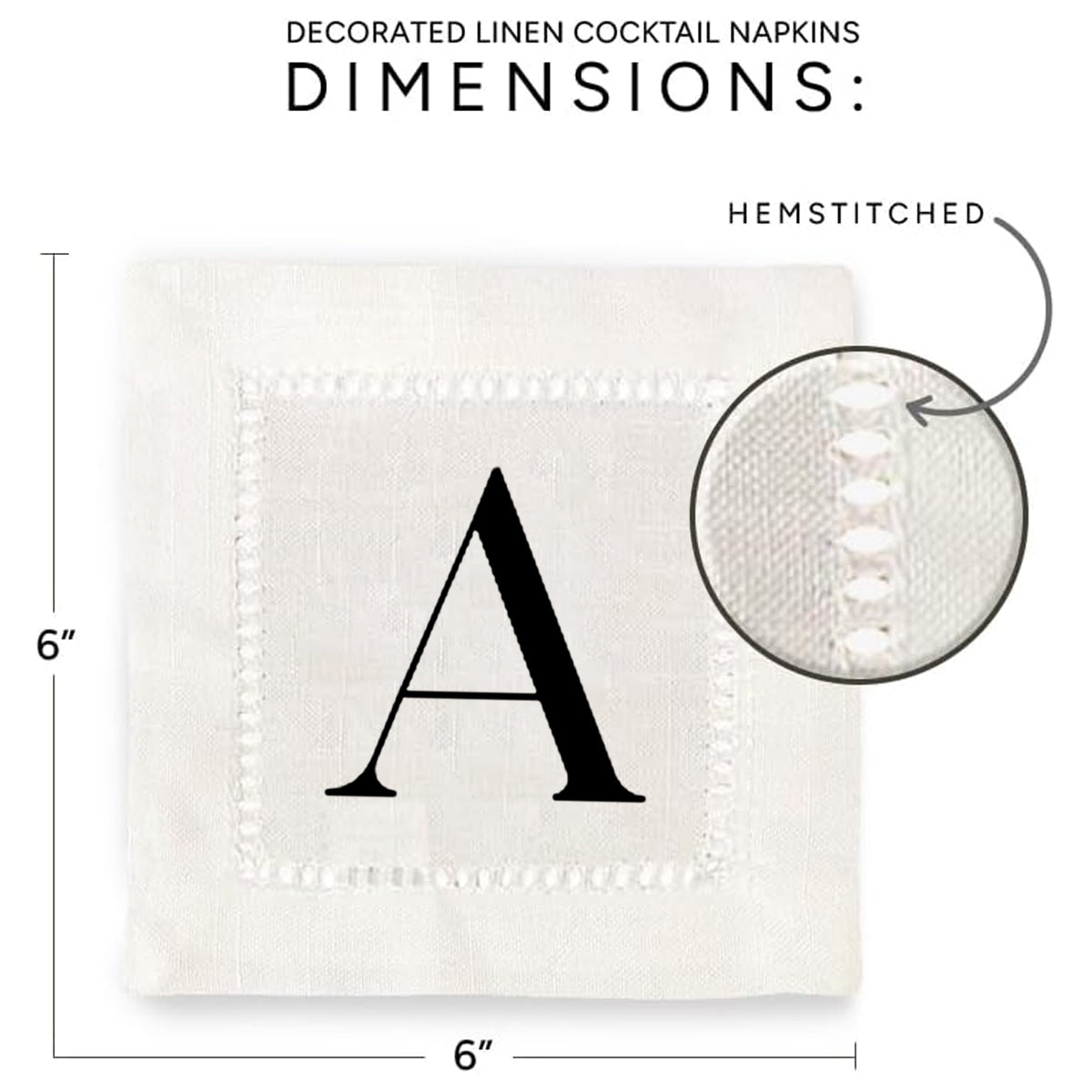 Monogram Serif - A Hemstitch Napkins