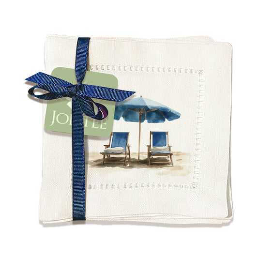 Beach Chairs Hemstitch Napkins