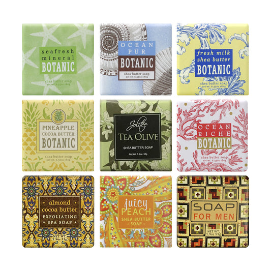 French Milled Botanical Soap Sampler Set in Nine Fabulous Scents (Tropical Beachy)