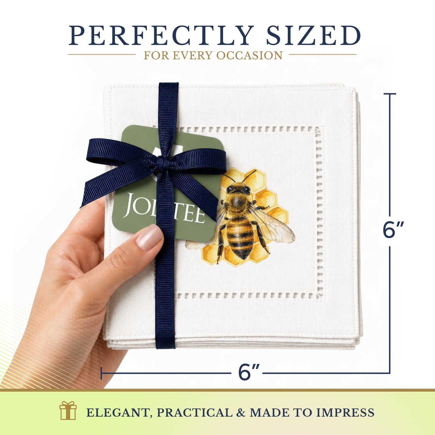Garden Beehive Hemstitch Napkins