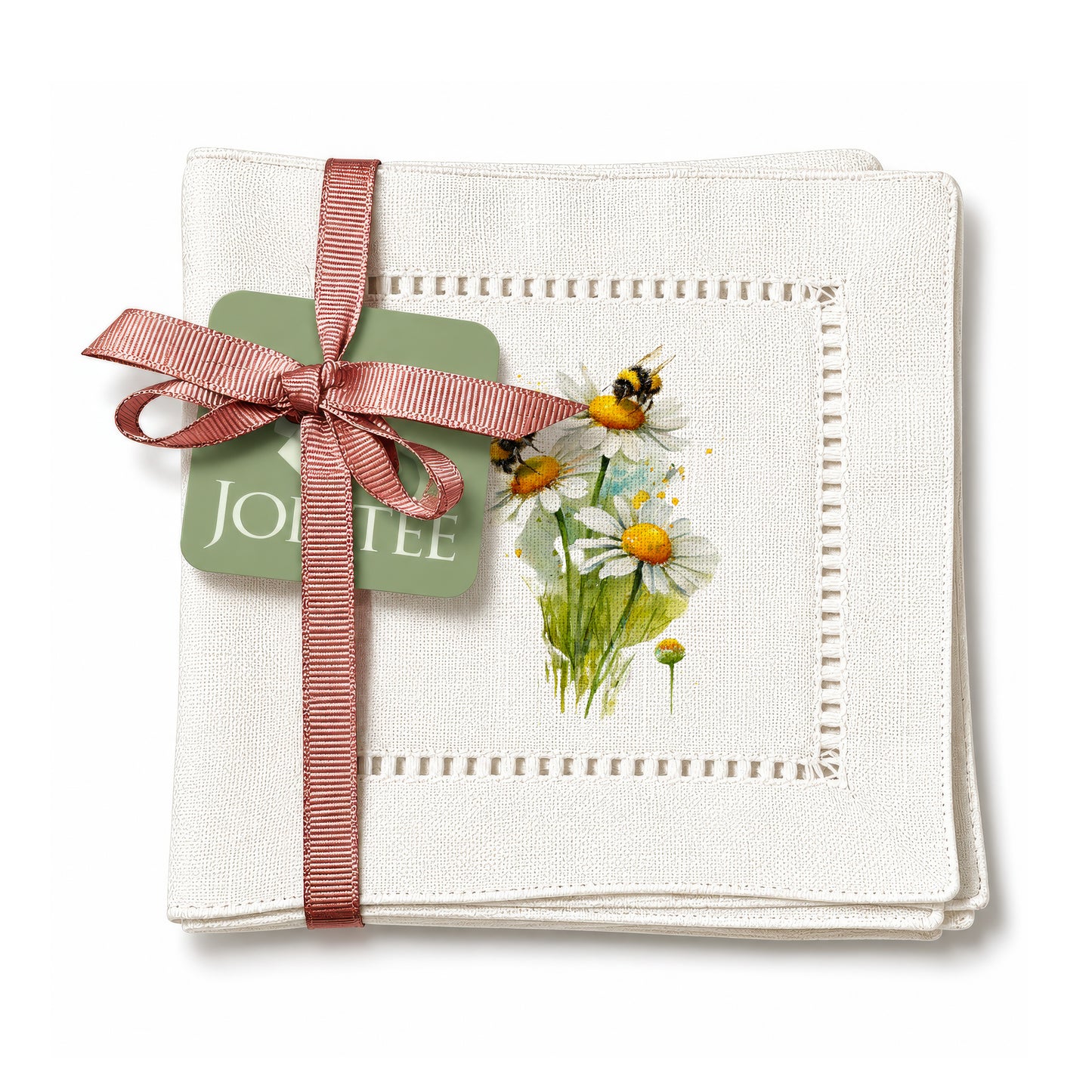 Bee Daisy Hemstitch Napkins