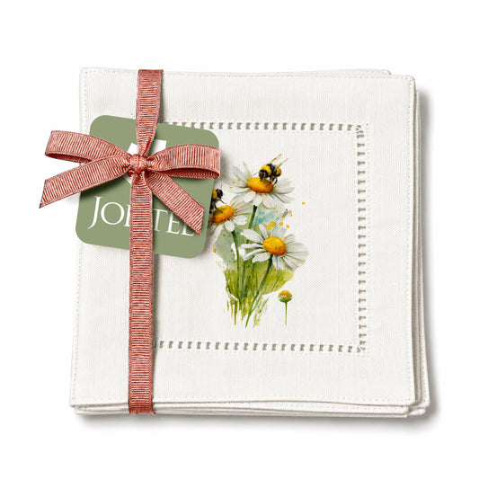 Bee Daisy Hemstitch Napkins