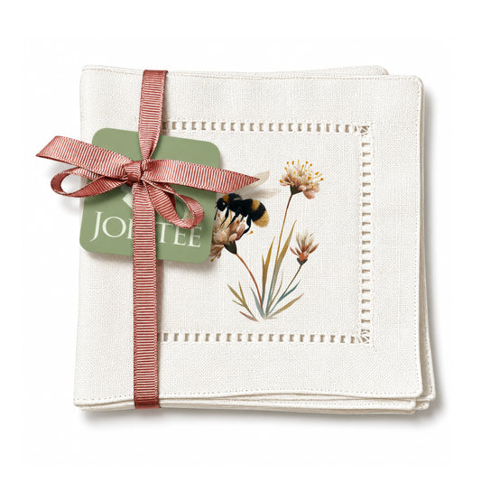 Bee Flower Hemstitch Napkins