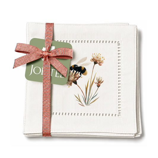 Bee Flower Hemstitch Napkins
