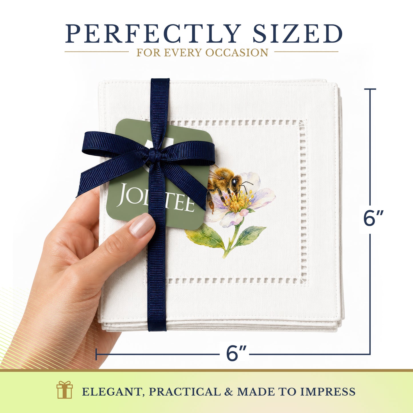 Garden Bee Pollen Hemstitch Napkins