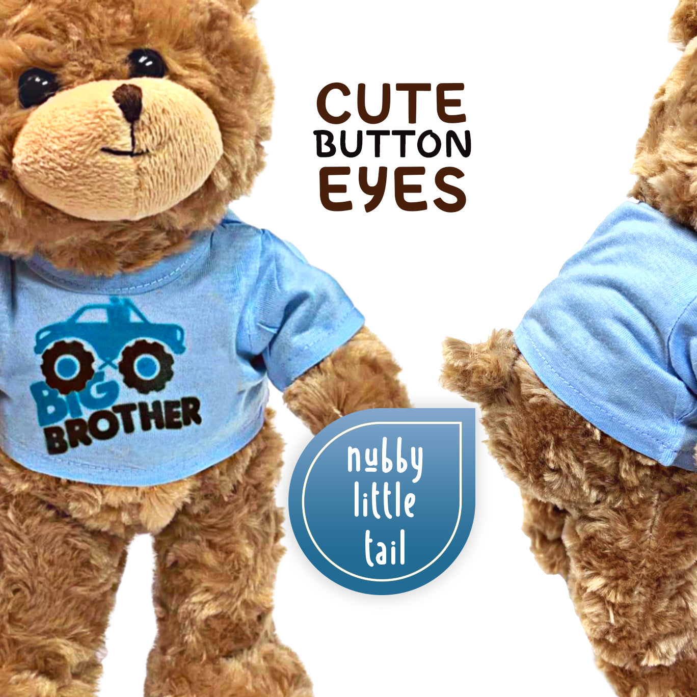 Big Brother Teddy Bear Stuffed Animal, Big Brother Gifts for Toddler Boy Plush Toys, 10 Inches