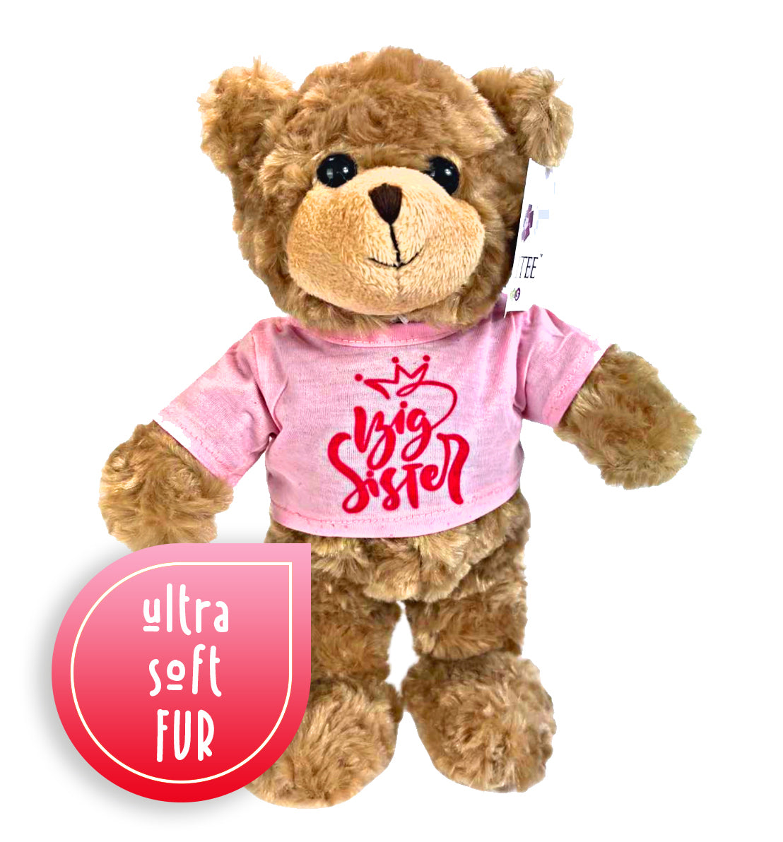 Teddy Bear Stuffed Animal Big Sister Plush for Little Girls, Toddlers I'm a Big Sister Gift, 10 Inches