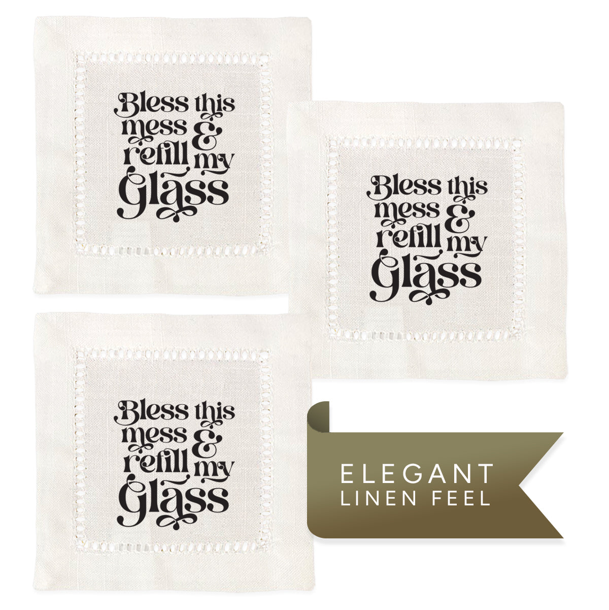 Bless This Mess Hemstitch Napkins