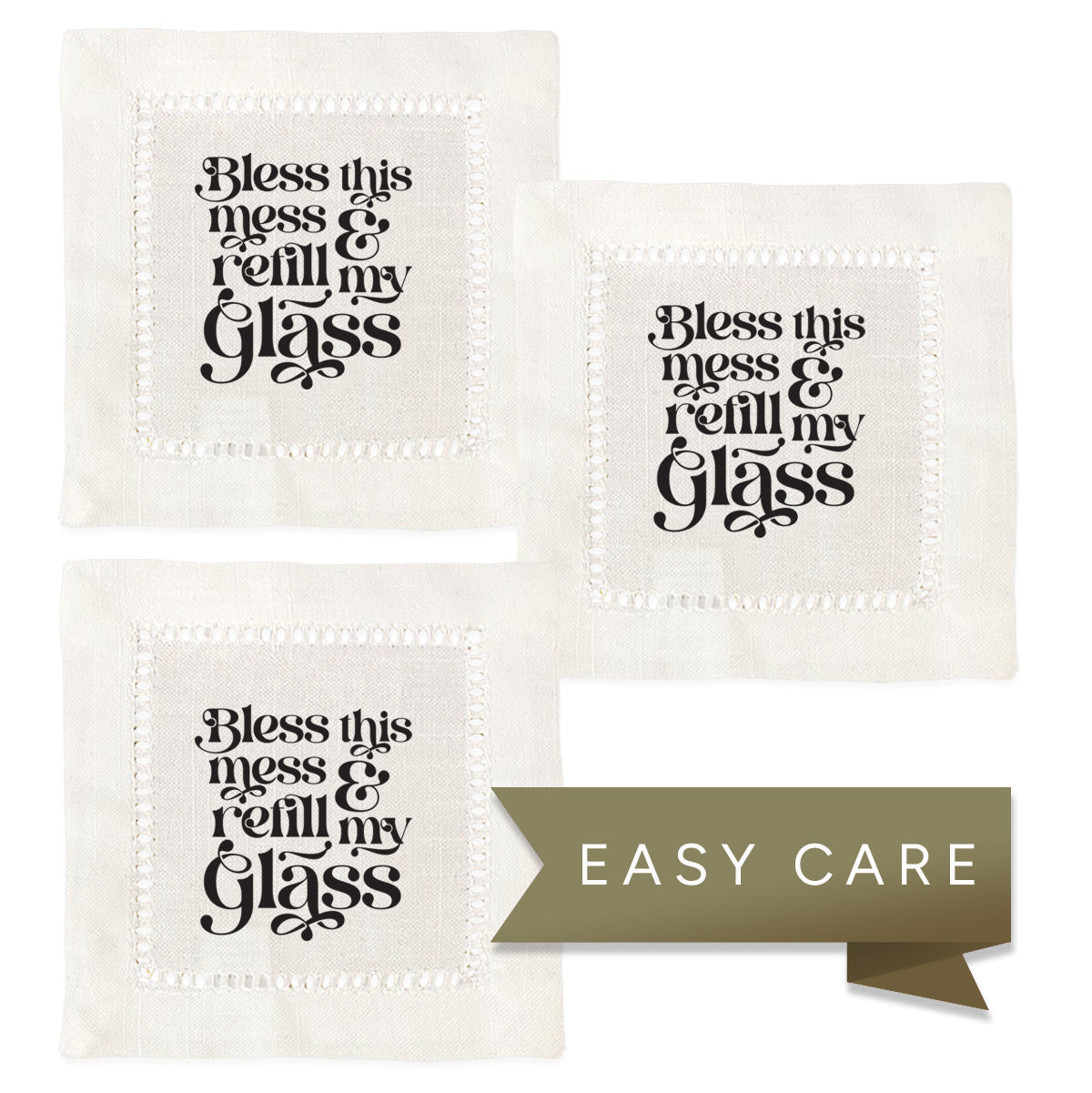 Bless This Mess Hemstitch Napkins