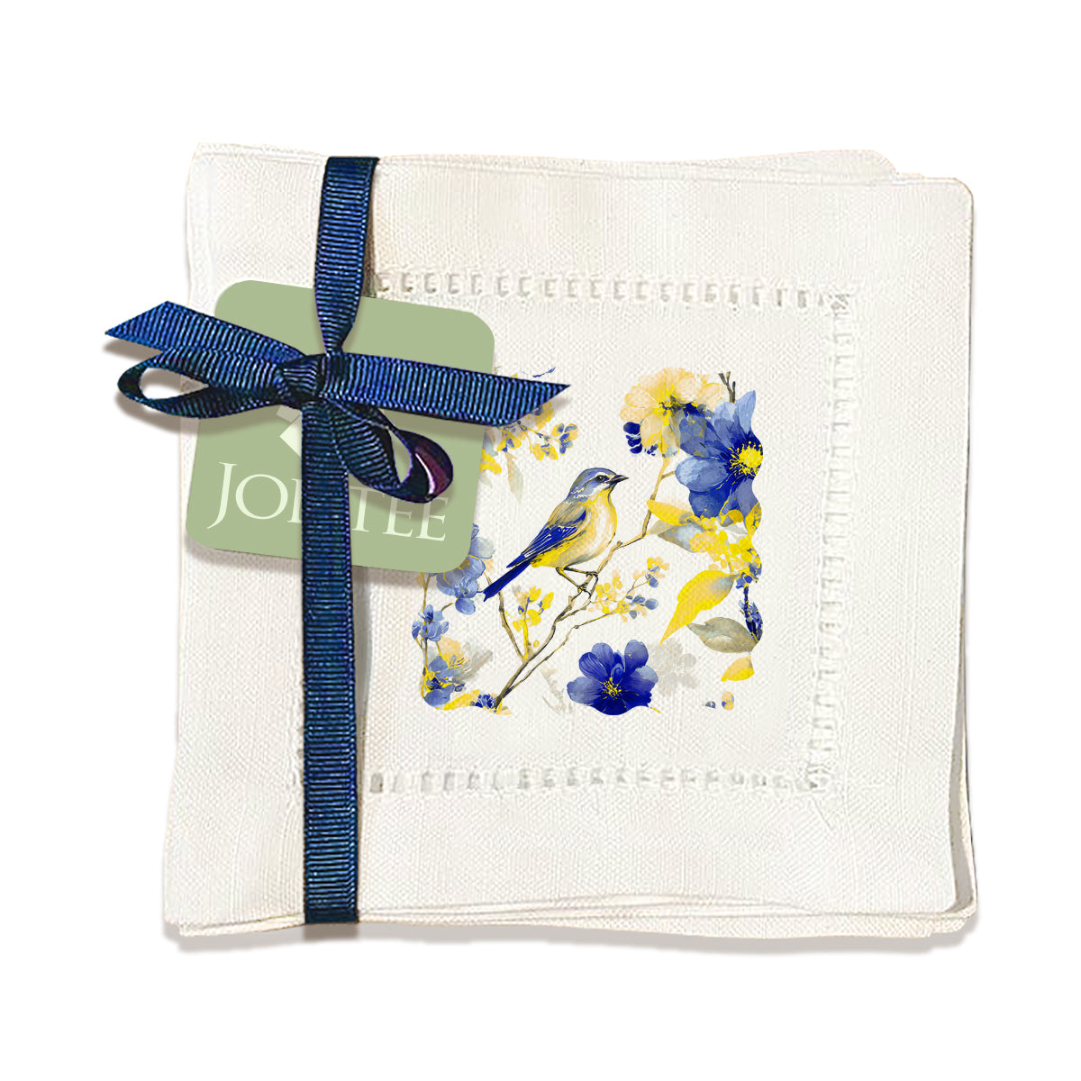 Blue Bird Hemstitch Napkins