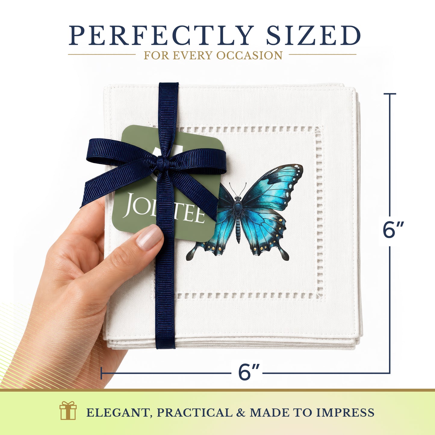 Starter Set Blue Butterfly Hemstitch Napkins