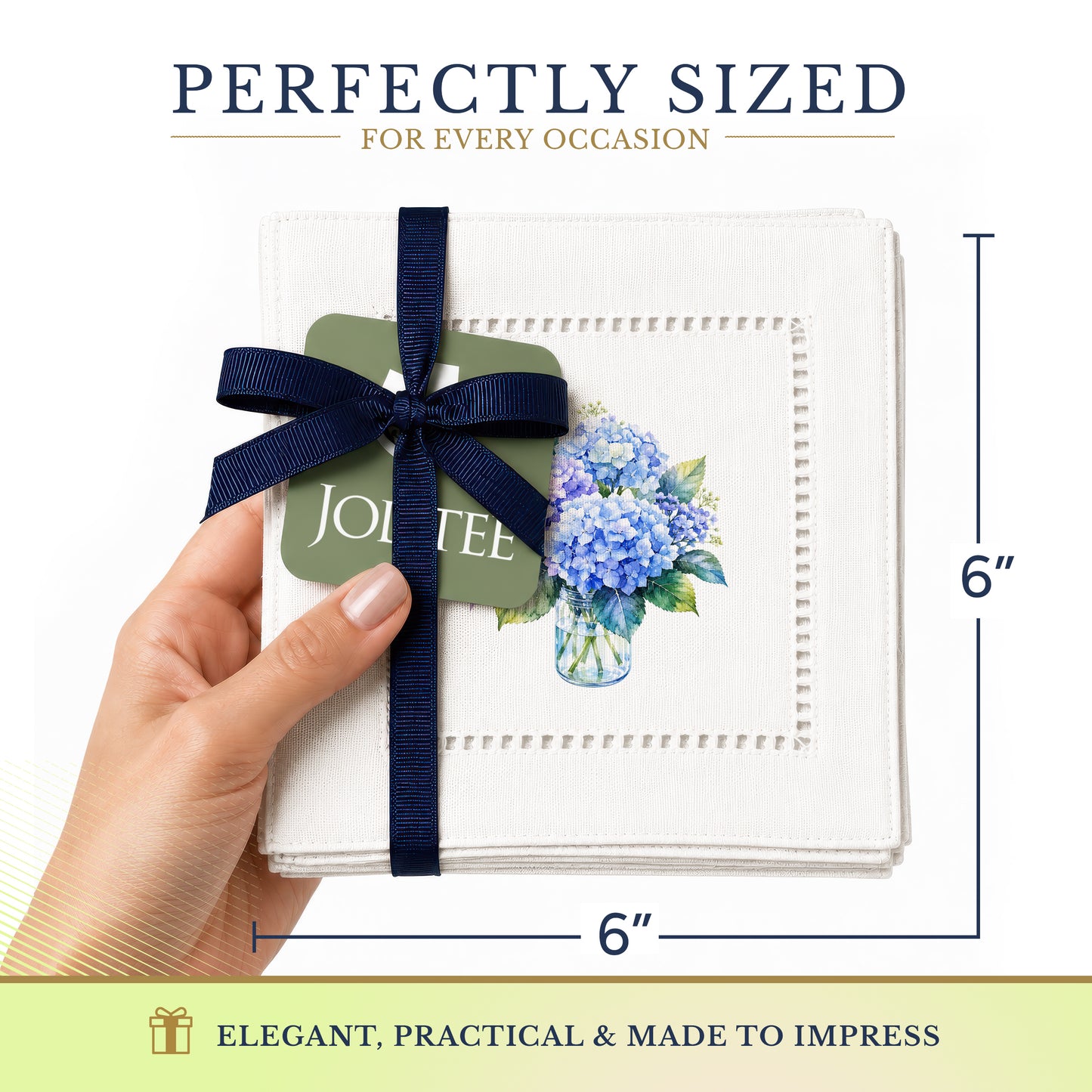 Starter Set Blue Hydrangeas Hemstitch Napkins