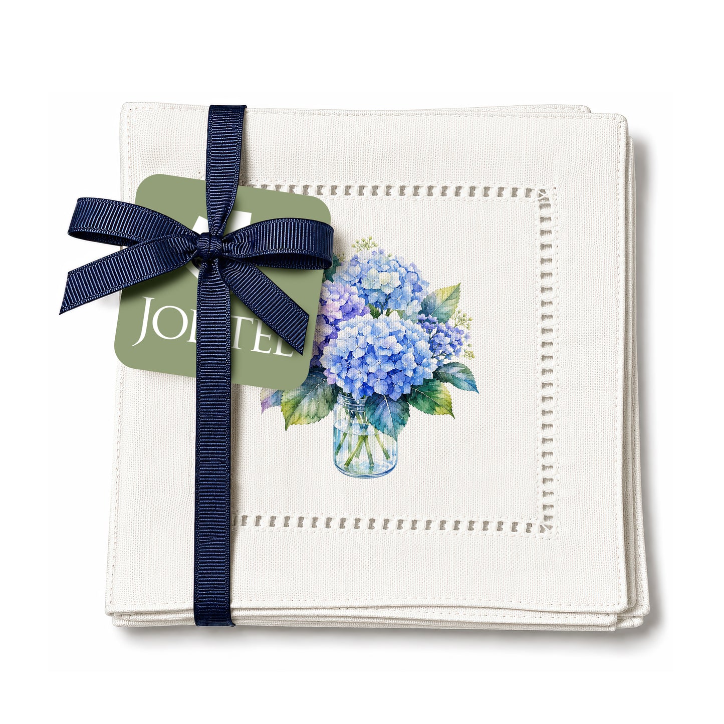 Starter Set Blue Hydrangeas Hemstitch Napkins