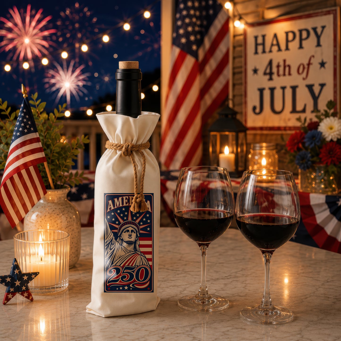 Bottle Bags - America 250 Liberty Rising
